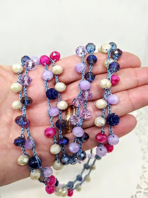 Donange bijoux collana con cristalli di vari colori