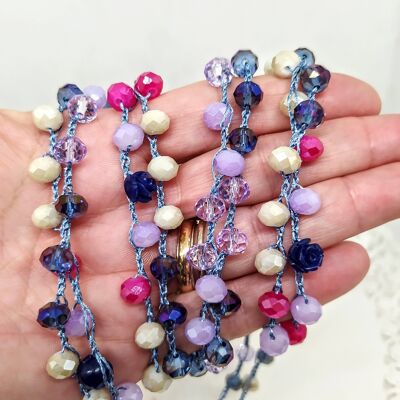 Collier Donange bijoux avec cristaux de différentes couleurs