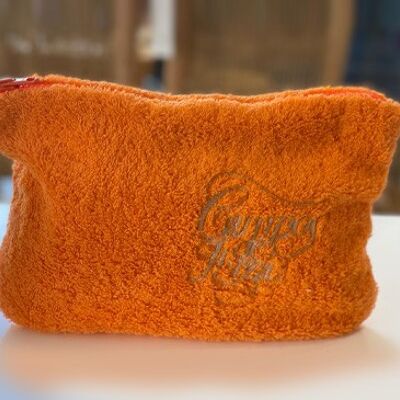 Embroided Terry Pouch orange