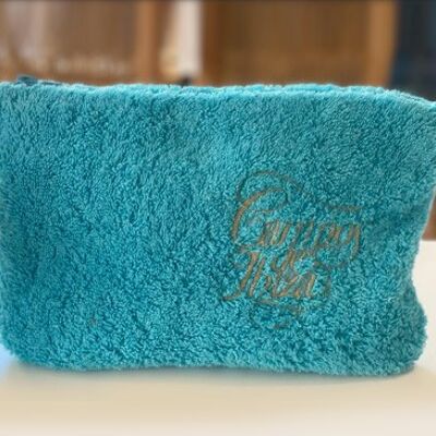 Embroided Terry Pouch turquoise