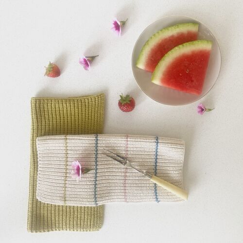 Molly Dishcloth Olive + stripe