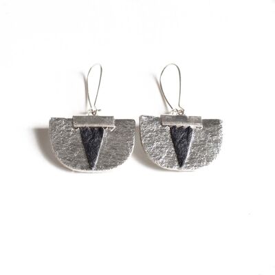 Daisy earrings - Silver & Black
