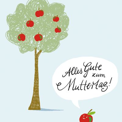 Tarjeta del Día de la Madre Manzana y manzano