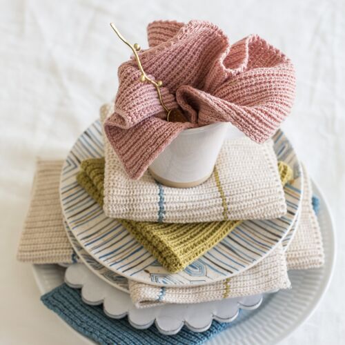 Molly Dishcloth pink + stripe