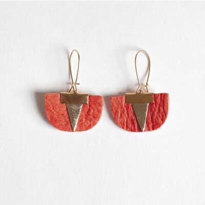 Daisy earrings - Paprika & Gold