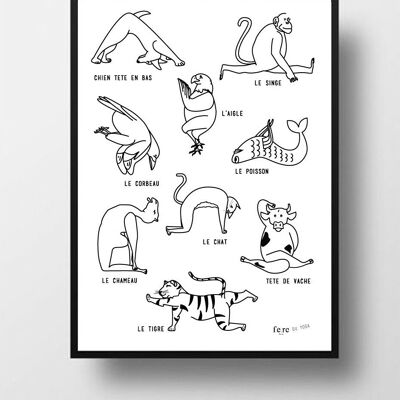 Affiche Yoga, 9 postures
