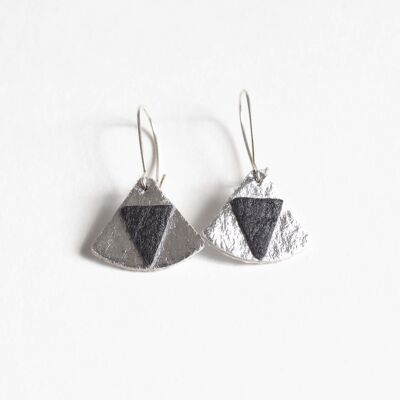 Dreiecke Ohrringe - Silber & Schwarz