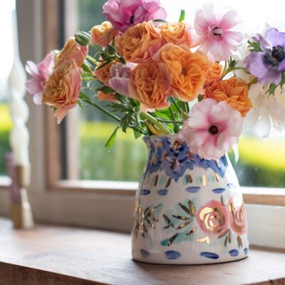 Blue Floral Vase