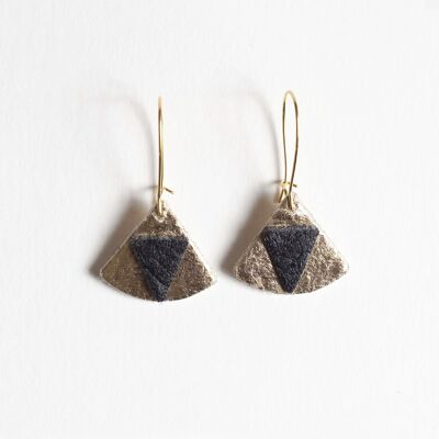 Triangles earrings - Gold & Black