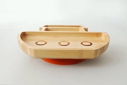 Bubba Boo Bamboo Noah’s Ark Suction Plate_Orange