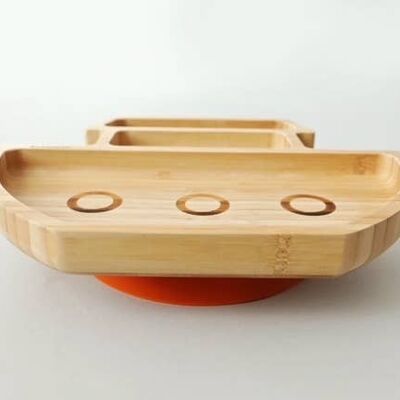 Bubba Boo Bamboo Noah’s Ark Suction Plate_Orange