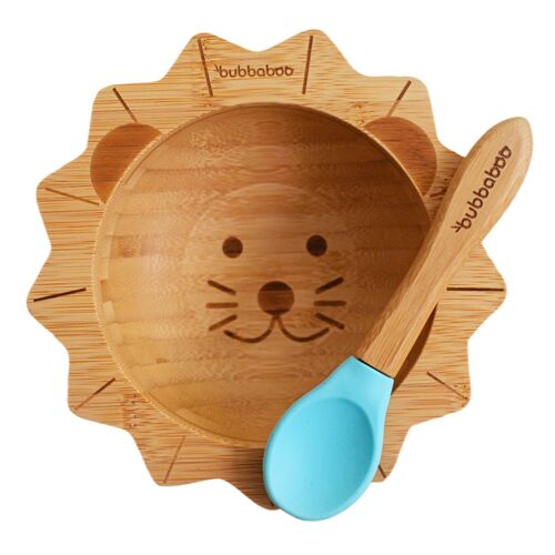 Bubba Boo Bamboo Lion Bowl and Spoon Set_Blue