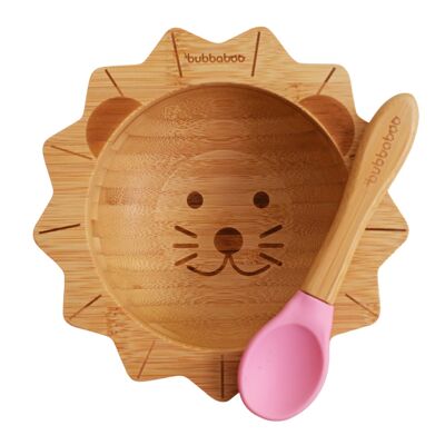 Bubba Boo Bamboo Lion Bowl and Spoon Set_Pink