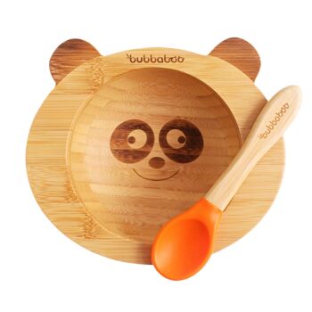 Bubba Boo Bamboo Baby Panda Bol & Cuillère Set_Orange 1
