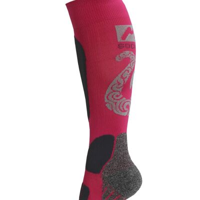 MSOCKS Skitouren Socke Kompression MSK-K1 Woman pink/grau