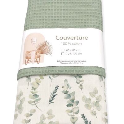 Couverture bébé - Eucalyptus / vert d'eau