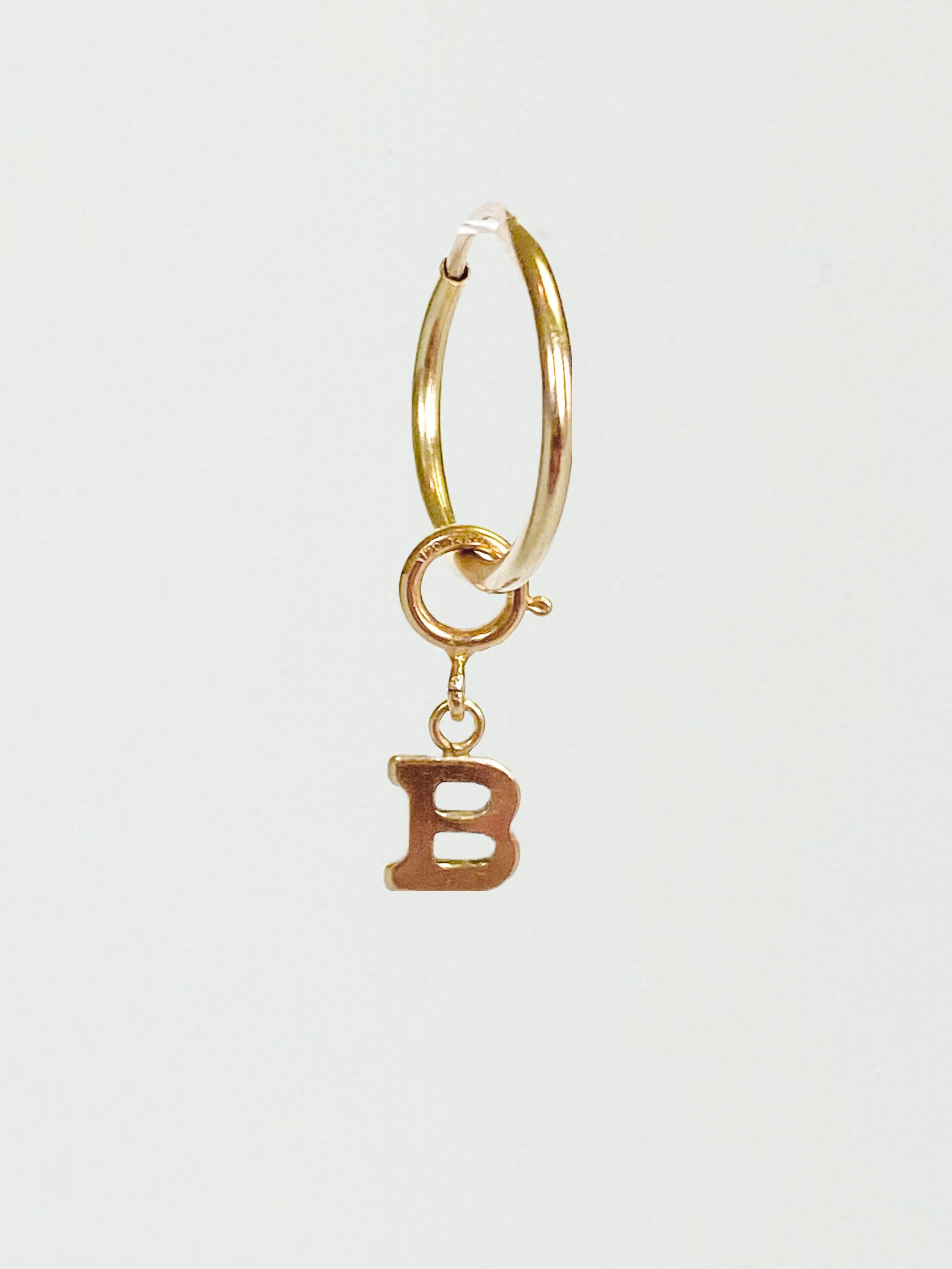 Gold filled initial hoop - C - Double