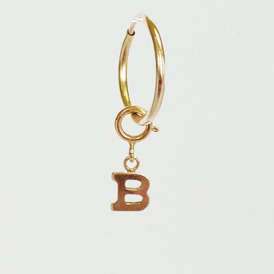 Gold filled initial hoop - D - Double