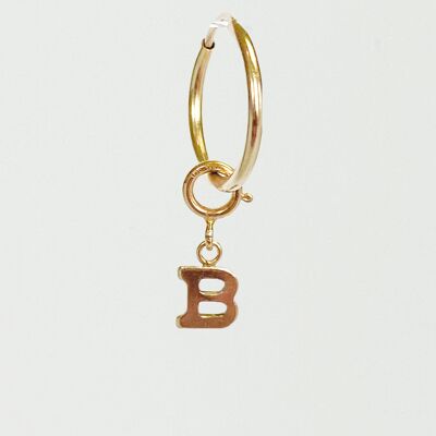 Gold filled initial hoop - D - Double