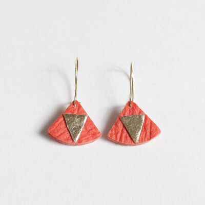 Triangles earrings - Paprika & Gold