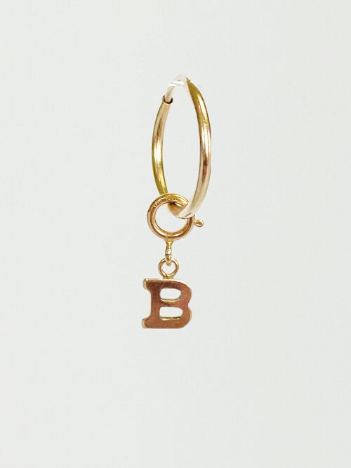 Gold filled initial hoop - J - Double