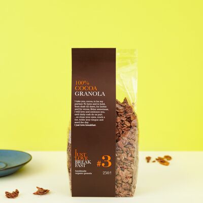 # 3 250g granola de cacao 100% orgánico