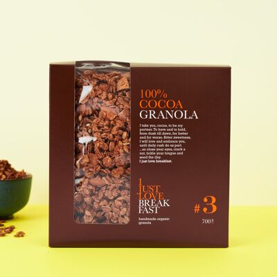 #3 700g di granola bio 100% cacao