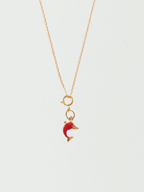 14k gold dolphin charm necklace