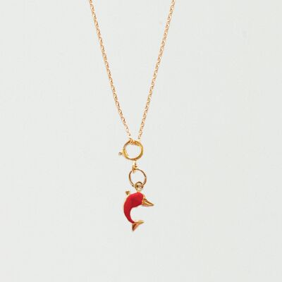 14k gold dolphin charm necklace