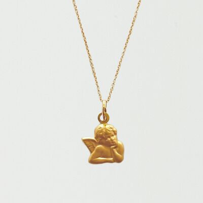 Guardian angel 14k gold necklace