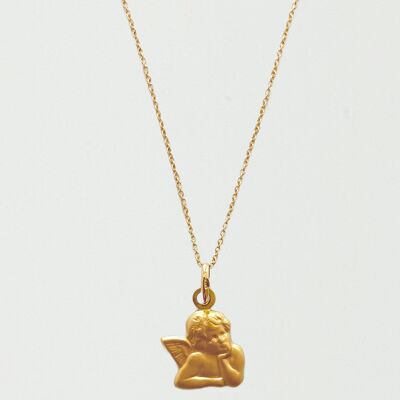 Guardian angel 14k gold necklace