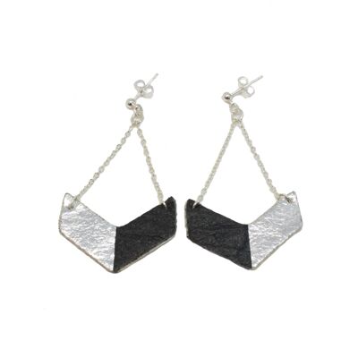 Victory earrings - Black & Silver