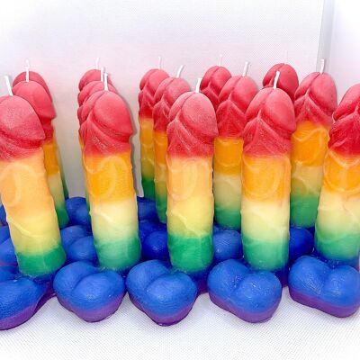PRIDE rainbow penis candle (fundraising)