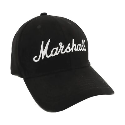 MARSHALL-Kappe mit sechs Panels - Schwarz Logo Weiß