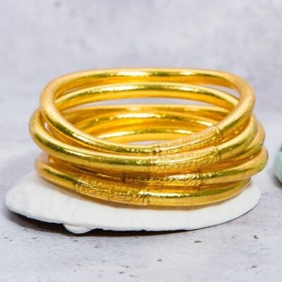 Genuine traditional Buddhist bangle - gold - Size L by MaLune