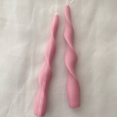 Bubblegum Pink Ribbon Candle Set