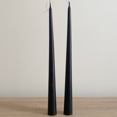 Charcoal Tall Tapered Candle Set