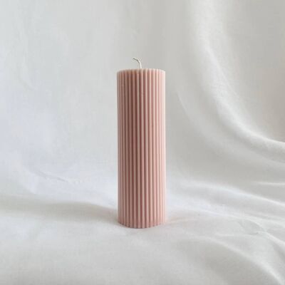 Medium Ribbed Pillar Candle 4