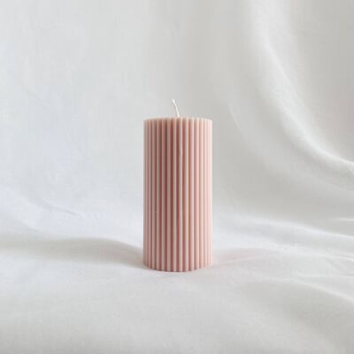 Small Ribbed Pillar Candle 4