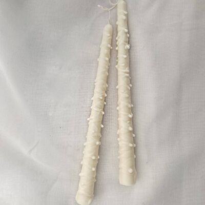 Snow speckled Candle Set 5