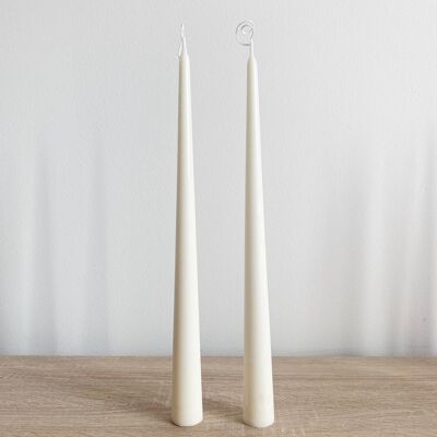 White Tall Tapered Candle Set