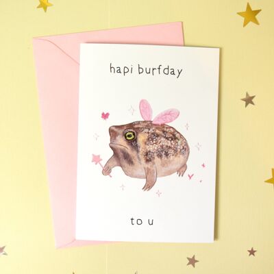 Tarjeta de cumpleaños de la rana gruñona - Cumpleaños del amante de la rana Tarjetas de felicitación