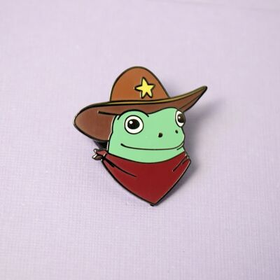 Cowboy Frog smalto Pin - sei il Yee To My Haw - Pin di San Valentino - Pin di collezionisti decorativi Froggy - Pin di amore carino novità