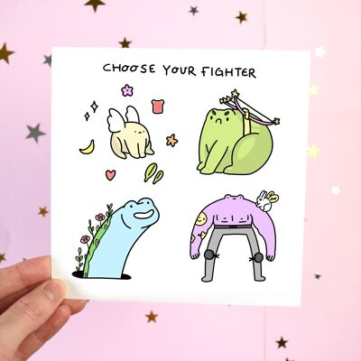 Choose your fighter frogs set - Mini frog print bundle - Freebie stickers with every print order