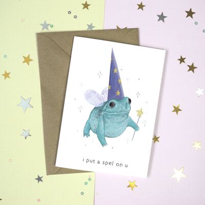 Magic Frog love Card  - Frog Lover Valentines Anniversary Greeting Card