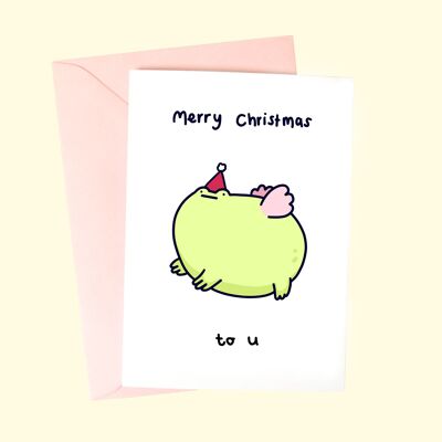 Runde Mini-Frosch-Chrimbo-Karten – Weihnachtsfroschchen – Chog-Frosch