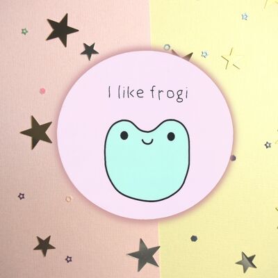 Froggy Club Sticker -  Happy Frog Glossy Sticker - Scrapbooking - Notebook cover - Laptop decoration - PC