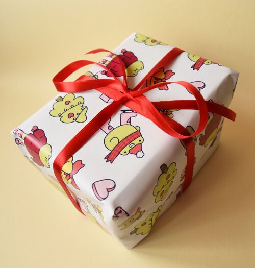 Froggy Christmas Wrapping Paper - Frog themed Present Wrap - A2 Sheet - Wrap your order as a gift