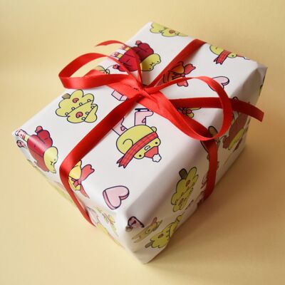 Froggy Weihnachtsgeschenkpapier – Geschenkpapier mit Froschmotiv – A2-Blatt – Verpacken Sie Ihre Bestellung als Geschenk