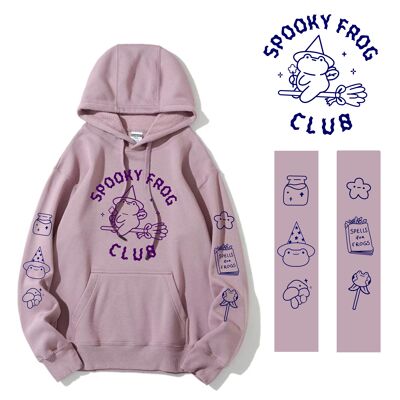 PRE-ORDER: Spooky Frog Club Hoodie - Purple Lilac - Halloween Themed Froggy Hoodie